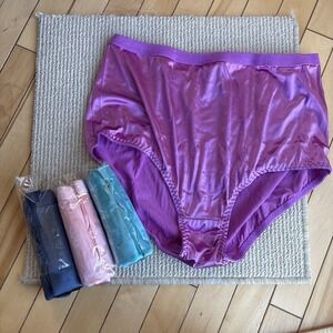 Barbra Lingerie Satin Panties 2XL Womens Underwear Full Coverage Lot Of 4